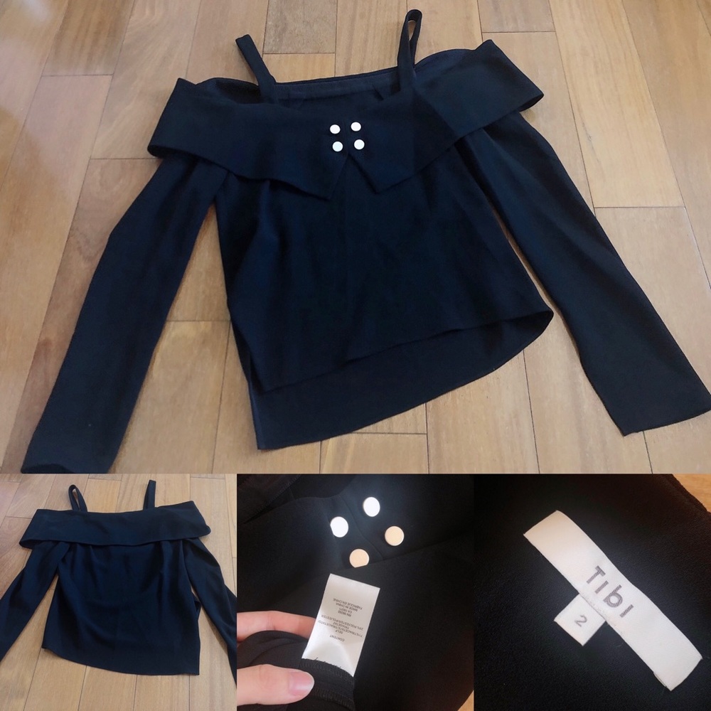 Tibi off-shoulder black blouse excellent condition